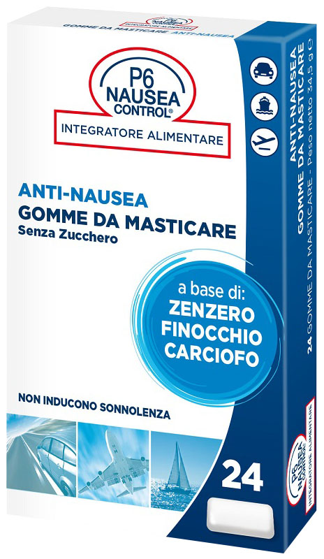 P6 NAUSEA CONTROL 24 GOMME DA MASTICARE SENZA ZUCCHERO - latuafarmacia.org