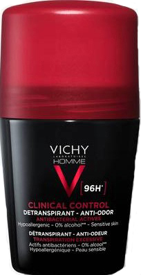 VICHY HOMME DEODORANTE CLINICAL CONTROL 96H ROLL 50 ML - latuafarmacia.org