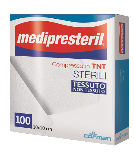 GARZA COMPRESSA MEDIPRESTERIL TNT 10X10CM 100 PEZZI - latuafarmacia.org