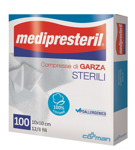 GARZA COMPRESSA MEDIPRESTERIL 12/8 FU 10X10CM 100 PEZZI - latuafarmacia.org