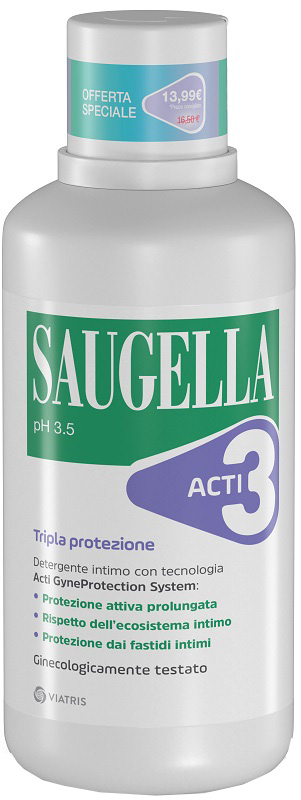 SAUGELLA ACTI3 DETERGENTE INTIMO 500 ML TAGLIO PREZZO - latuafarmacia.org