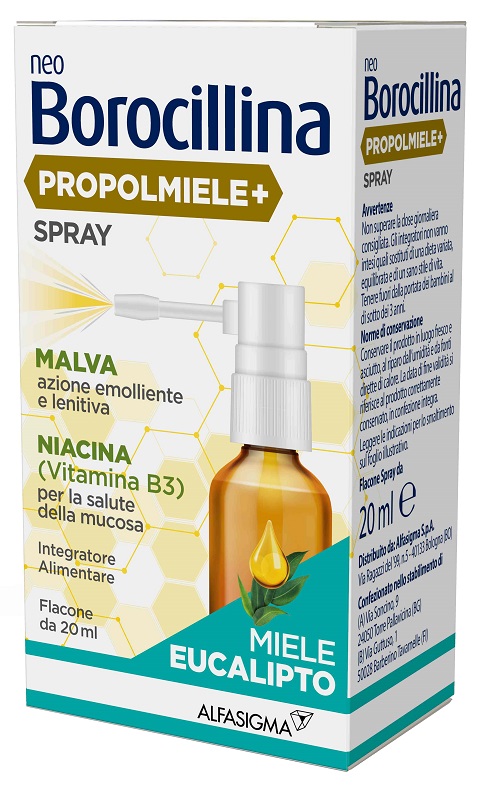 NEOBOROCILLINA PROPOLMIELE+ SPRAY MIELE EUCALIPTO 20 ML - latuafarmacia.org