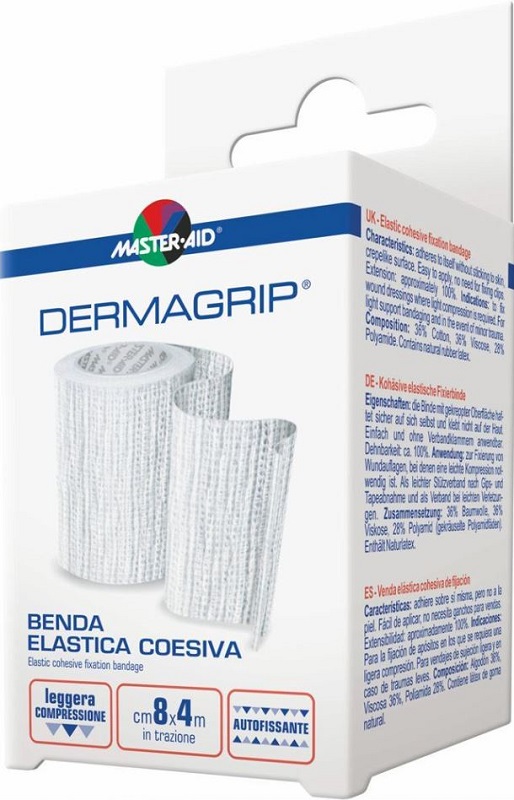 BENDA MASTER-AID DERMAGRIP COESIVA M 4X12 CM 1 PEZZO - latuafarmacia.org