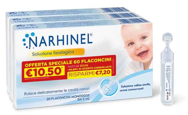 SOLUZIONE FISIOLOGICA NARHINEL 3 PACK PROMO 2022 DA 20 FLACONCINI DA 5 ML - latuafarmacia.org