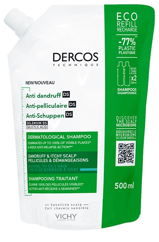 DERCOS ECO RICARICA SHAMPOO ANTI FORFORA 500 ML - latuafarmacia.org