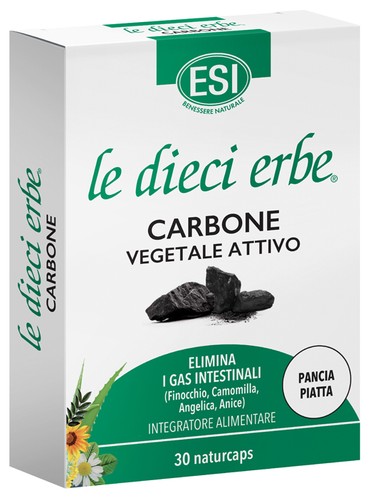 ESI LE DIECI ERBE CARBONE VEGETALE ATTIVO 30 NATURCAPS - latuafarmacia.org