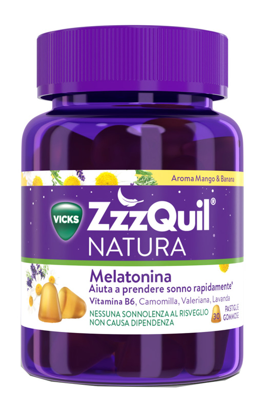 VICKS ZZZQUIL NATURA MANGO & BANANA 30 PASTIGLIE GOMMOSE - latuafarmacia.org