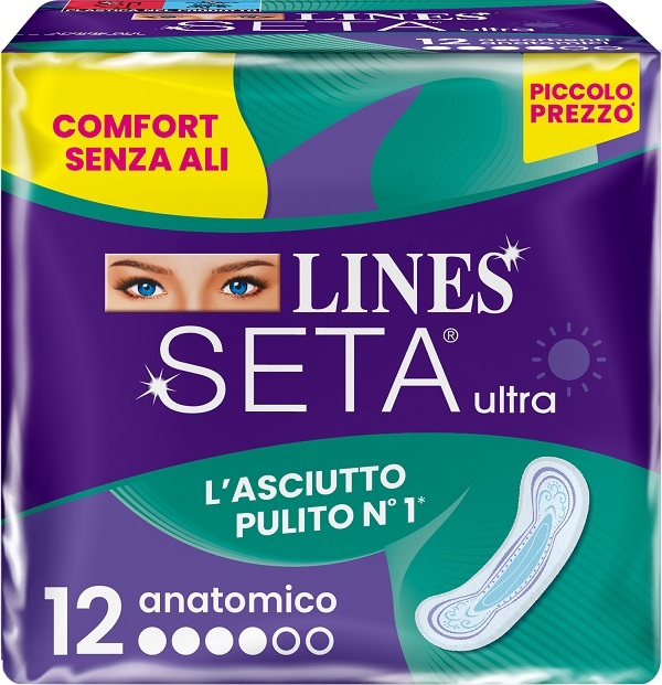 LINES SETA ULTRA ASSORBENTI ANATOMICO DWCT 12 PEZZI - latuafarmacia.org