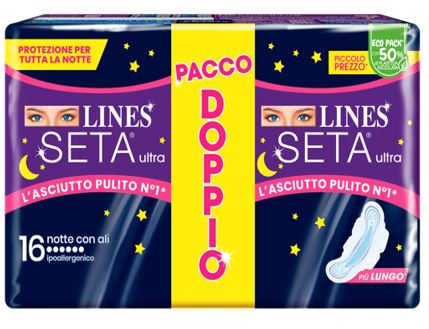 LINES SETA ULTRA ASSORBENTI NOTTE VP DWCT 16 PEZZI - latuafarmacia.org