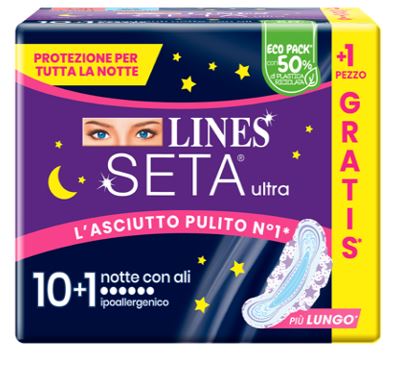 LINES SETA ULTRA ASSORBENTI NOTTE CP 10+1 PEZZI - latuafarmacia.org