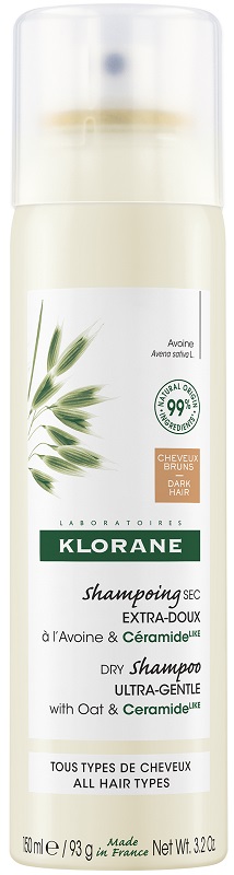 KLORANE SHAMPOO SECCO EXTRA DELICATO AVENA&CERAMIDE CAPELLI SCURI 150 ML - latuafarmacia.org