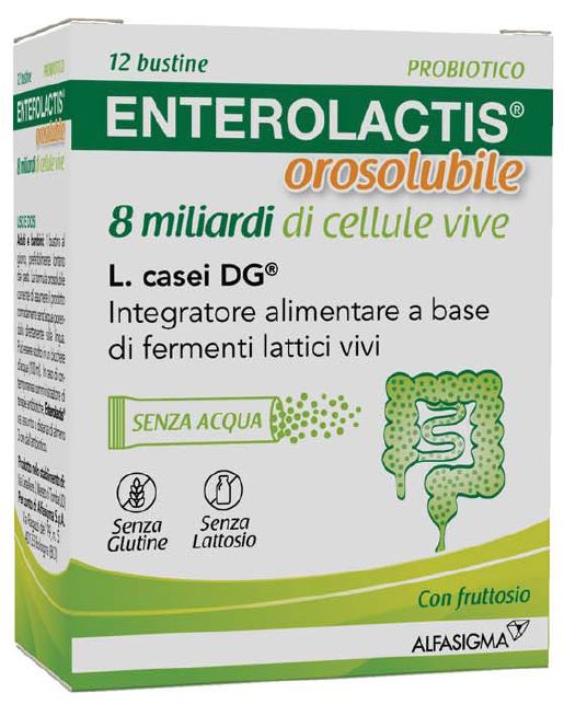 ENTEROLACTIS OROSOLUBILE 12 BUSTINE 8 MILIARDI DI CELLULE VIVE - latuafarmacia.org