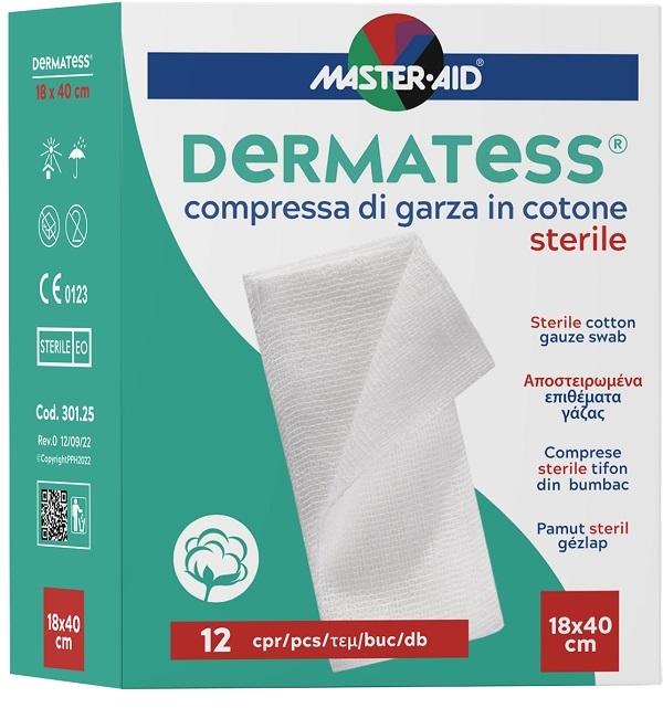 GARZA IDROFILA DERMATESS COTONE 18X40 12 PEZZI - latuafarmacia.org