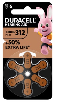 DURACELL EASY TAB 312 MARRONE BATTERIA PER APPARECCHIO ACUSTICO 6 PEZZI - latuafarmacia.org