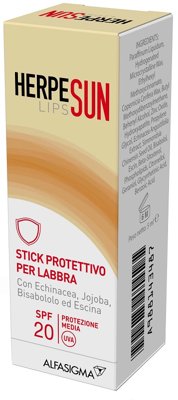 HERPESUN LIP STICK LABBRA SPF 20 5 ML - latuafarmacia.org