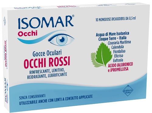 ISOMAR OCCHI ROSSI GOCCE OCULARI ACIDO IALURONICO 0,20% 10 FLACONCINI - latuafarmacia.org