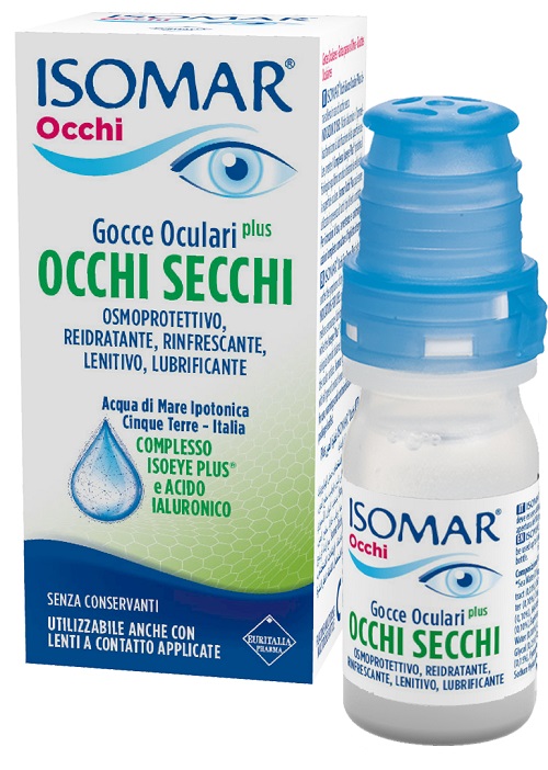 ISOMAR OCCHI SECCHI PLUS GOCCE OCULARI ACIDO IALURONICO 0,20% 10 ML - latuafarmacia.org